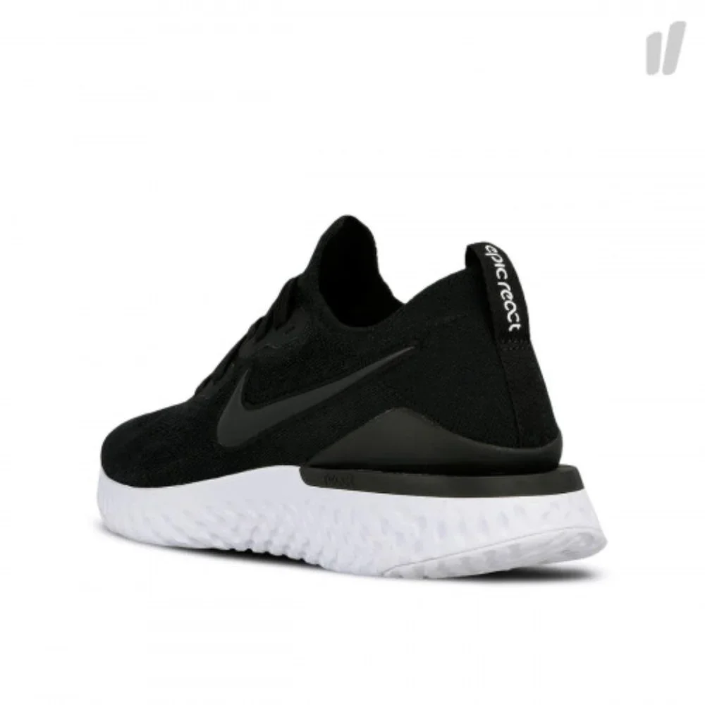 Nike Epic React Flyknit 2 Men's Size 12 Black/Black-White BQ8928 002 - Picture 2 of 2